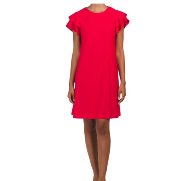 Adrianna Papell Dresses & Skirts - Adrianna Pappel Clip Dot Flutter Sleeve Dress